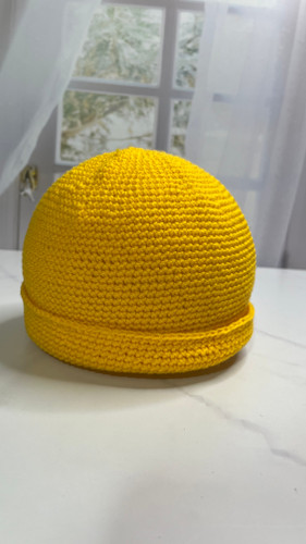 کلاه لئونی رنگ زرد کاموا ترک