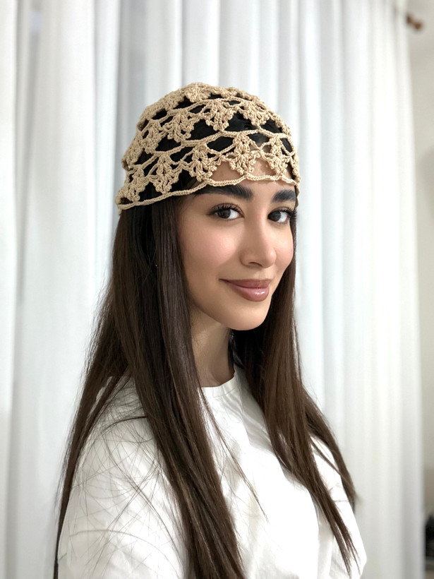کلاه لئونی مرسریزه زنانه مدل بهار کرم