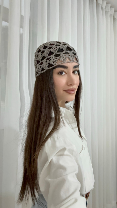 کلاه لئونی زنانه تابستانی مدل بهار رنگ طوسی